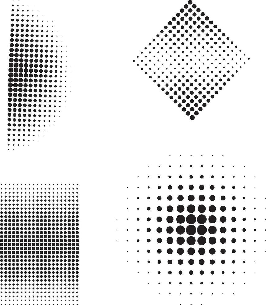 Halftone Shape in Flat Design. Vector Illustration