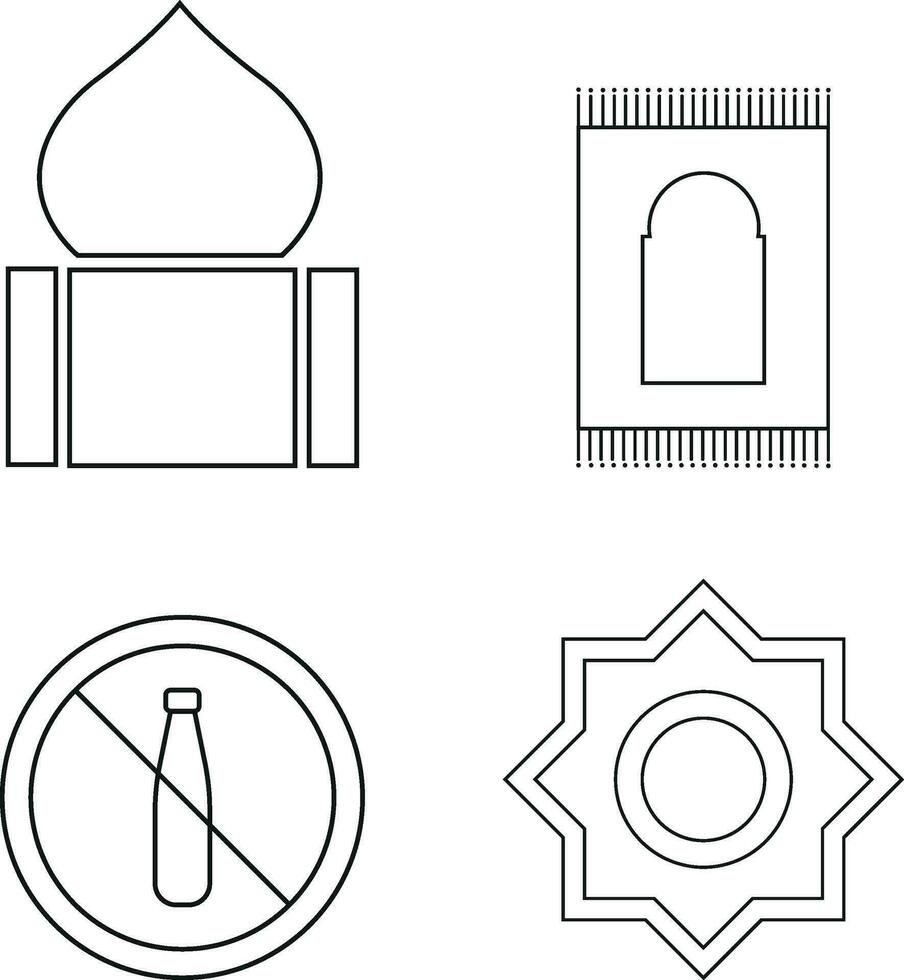 Ramadan Mubarak Icon with Flat Design. Vector Illustration
