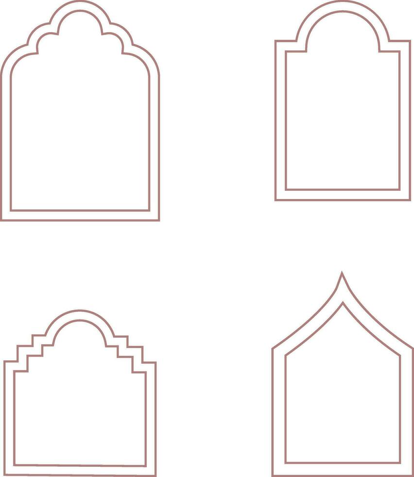 Ramadan Arch with Simple Design. Aesthetic Frame. Isolated Vector