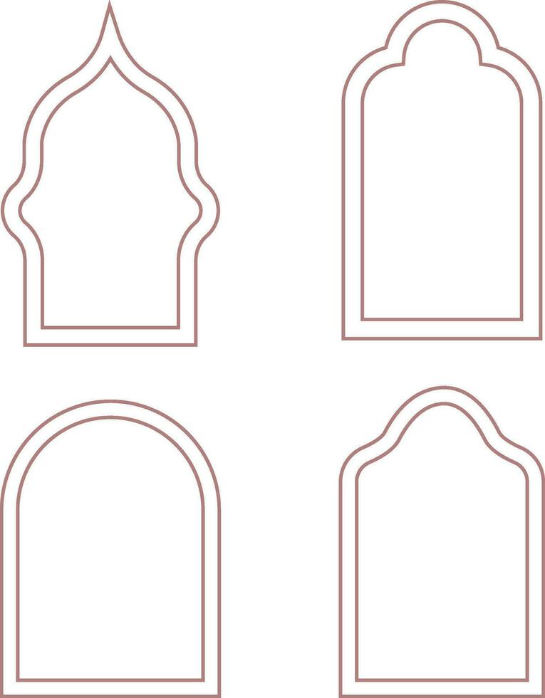 Ramadan Arch with Simple Design. Aesthetic Frame. Isolated Vector