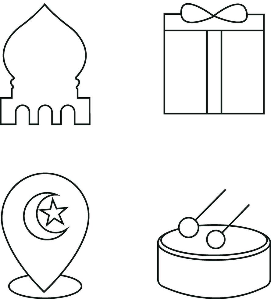 Ramadan Mubarak Icon with Flat Design. Vector Illustration