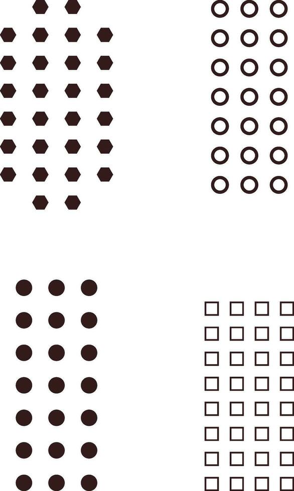 Dot with Different Shape. Isolated on White Background. Vector Illustration