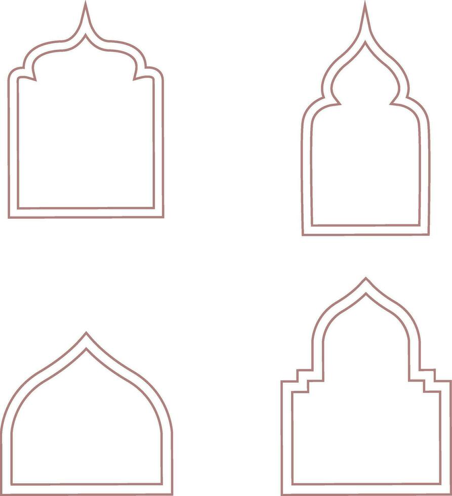 Ramadan Arch with Simple Design. Aesthetic Frame. Isolated Vector