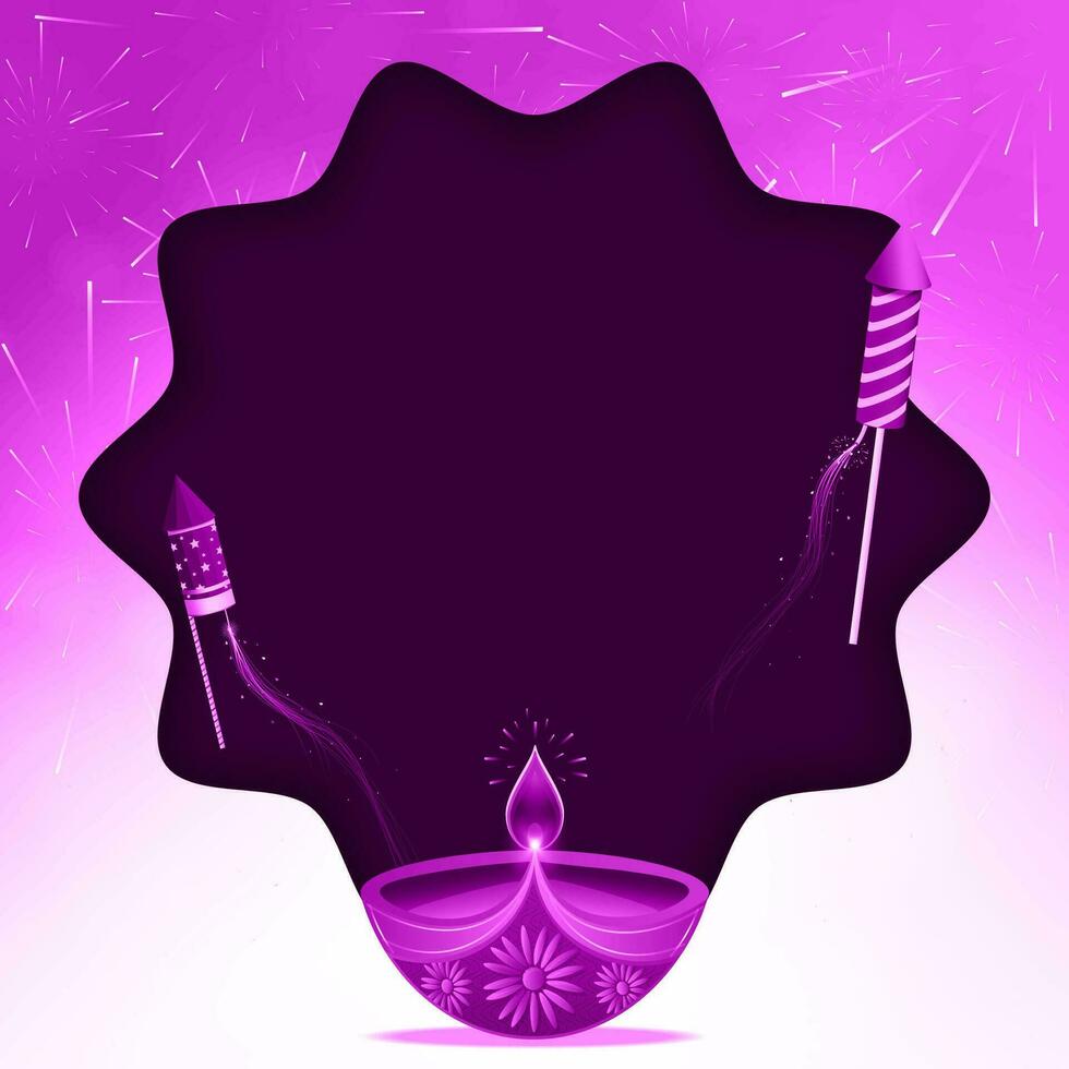 vector ilustración de contento diwali festival antecedentes con diya y petardos