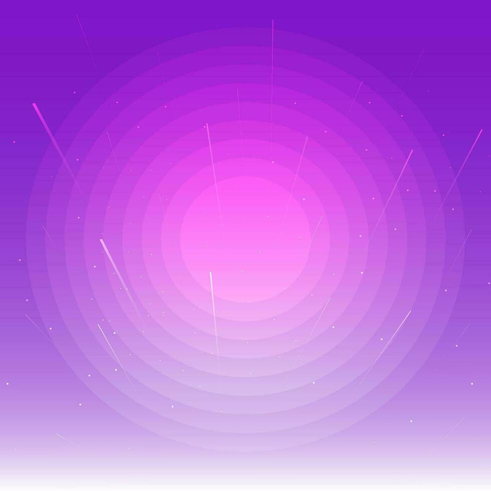 Abstract purple background with rays of light and stars. vector