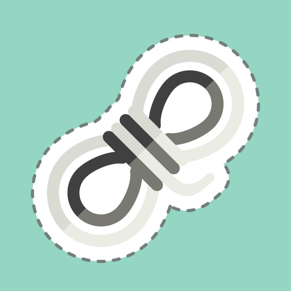 Sticker line cut Rope. related to Mining symbol. simple design editable. simple illustration vector