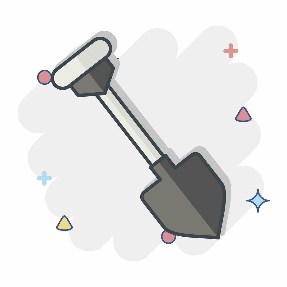 Icon Shovel. related to Mining symbol. comic style. simple design editable. simple illustration vector