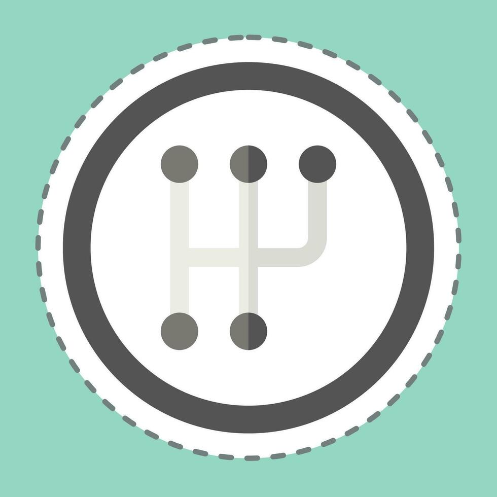 Sticker line cut Manual Transmission. related to Car ,Automotive symbol. simple design editable. simple illustration vector