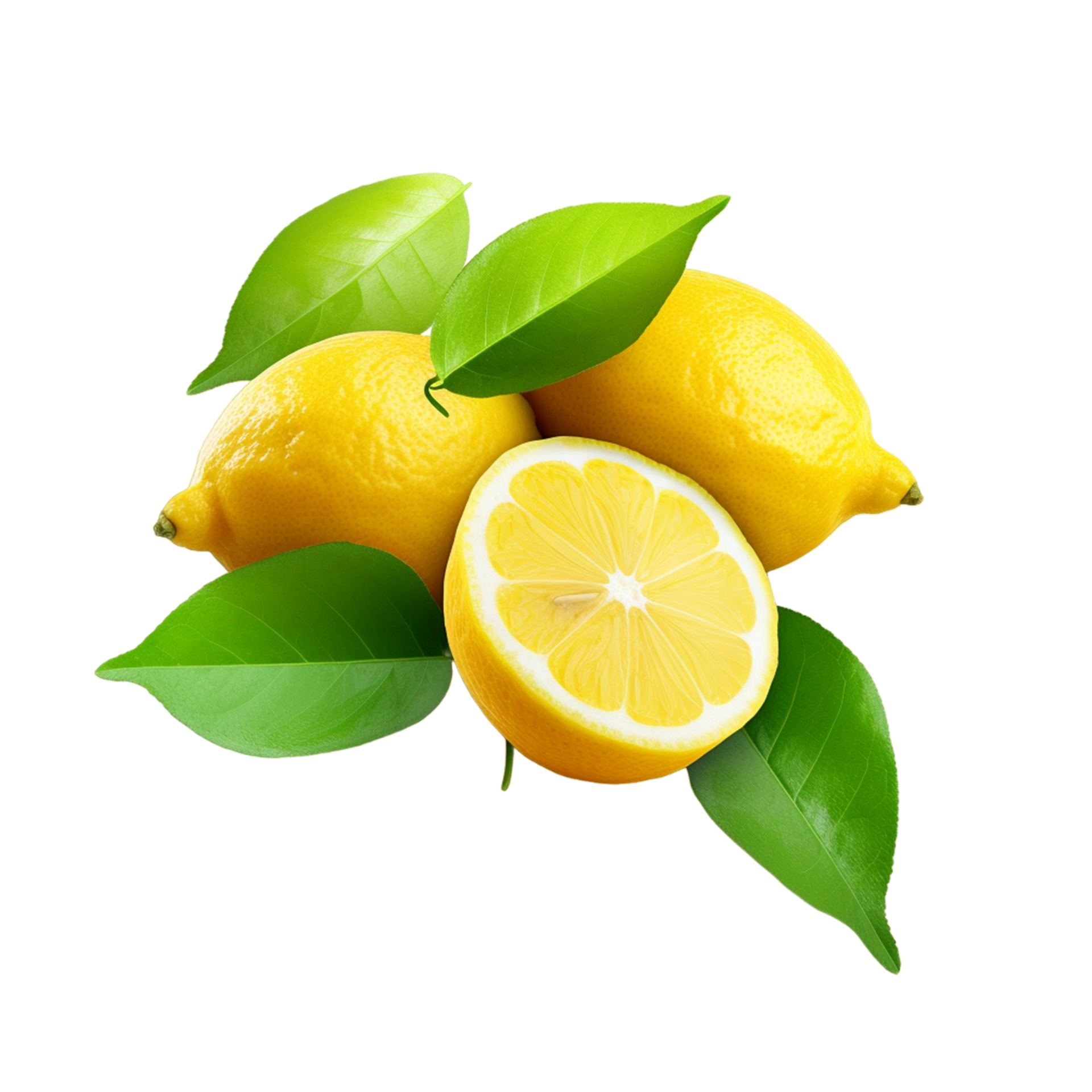 a bunch of fresh lemons with green leaves transparent background ai ... a bunch of fresh lemons with green leaves transparent background ai ...