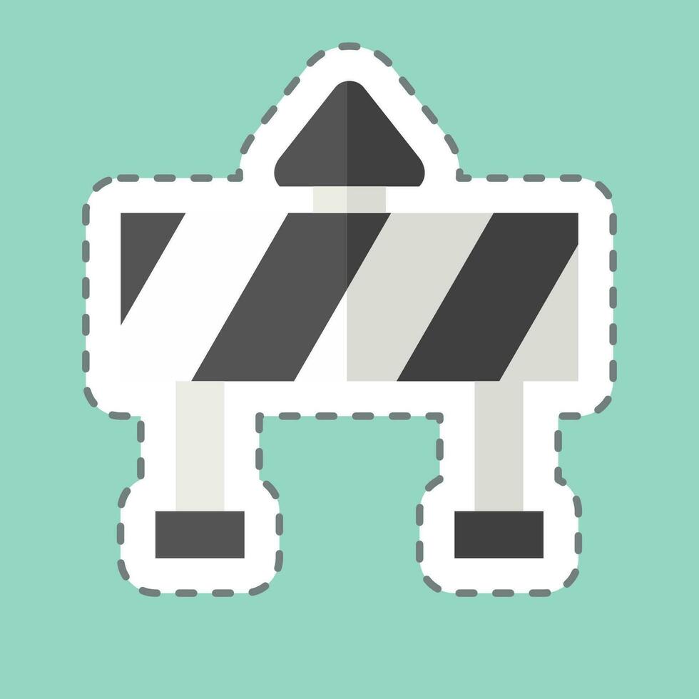 Sticker line cut Traffic Barrier. related to Mining symbol. simple design editable. simple illustration vector