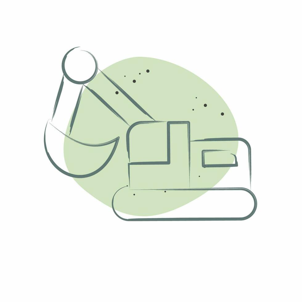 Icon Excavator. related to Mining symbol. Color Spot Style. simple design editable. simple illustration vector