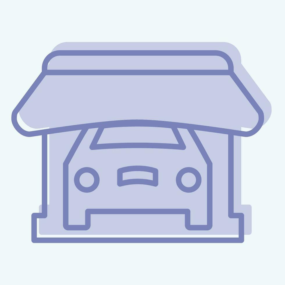 icono tienda. relacionado a coche ,automotor símbolo. dos tono estilo. sencillo diseño editable. sencillo ilustración vector