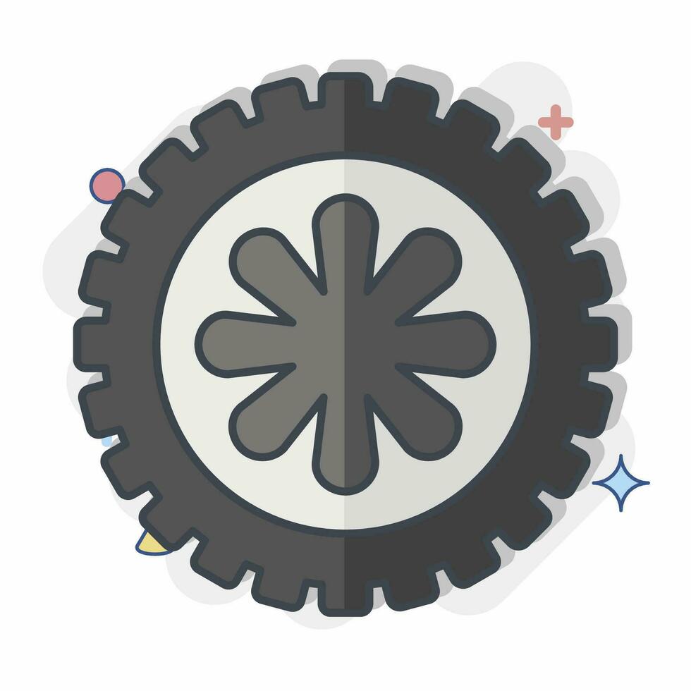 Icon Wheel. related to Car ,Automotive symbol. comic style. simple design editable. simple illustration vector