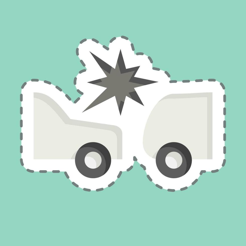 Sticker line cut Accident. related to Car ,Automotive symbol. simple design editable. simple illustration vector