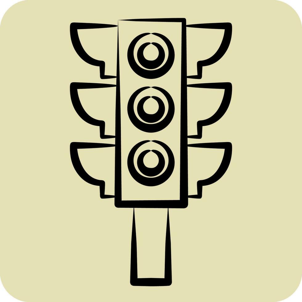 Icon Road Traffic. related to Car ,Automotive symbol. hand drawn style. simple design editable. simple illustration vector