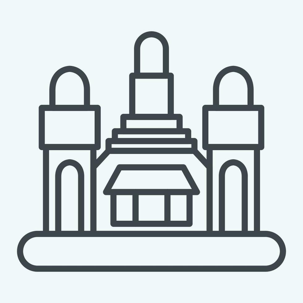 Icon Bangkok. related to Capital symbol. line style. simple design editable. simple illustration vector