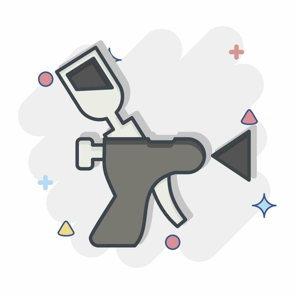 Icon Painting. related to Car ,Automotive symbol. comic style. simple design editable. simple illustration vector