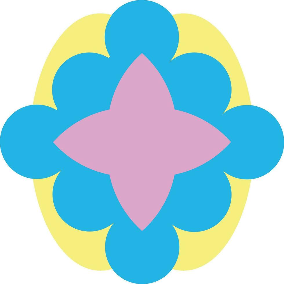 Light Blue Pink Simple Geometric Flower Element vector