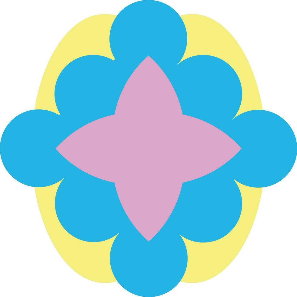 Light Blue Pink Simple Geometric Flower Element vector