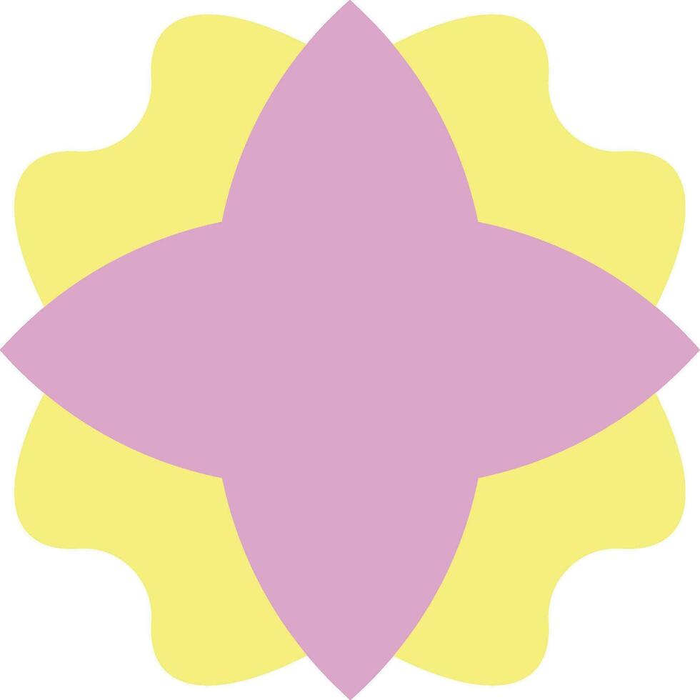 Pink Yellow Simple Geometric Flower Element vector