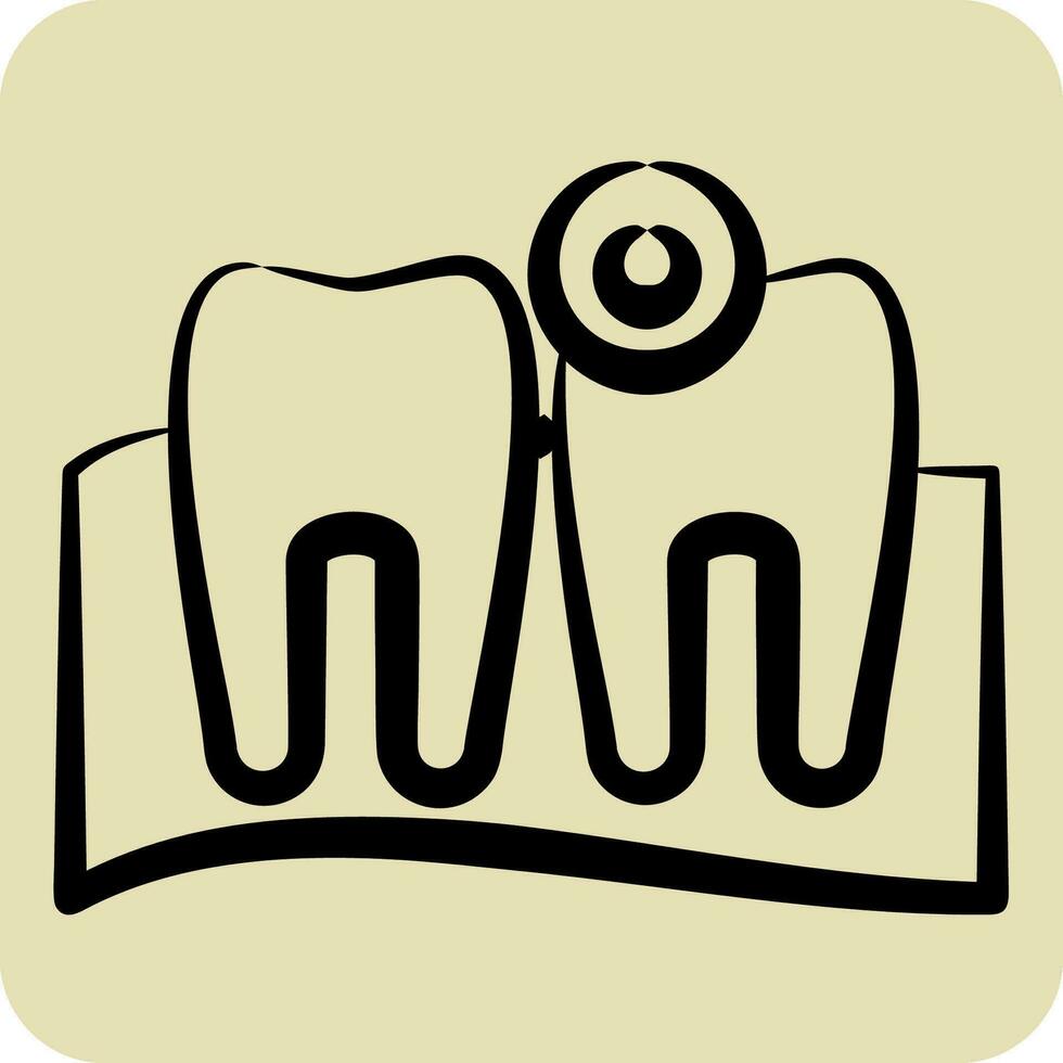 Icon Toothache. related to Body Ache symbol. hand drawn style. simple design editable. simple illustration vector