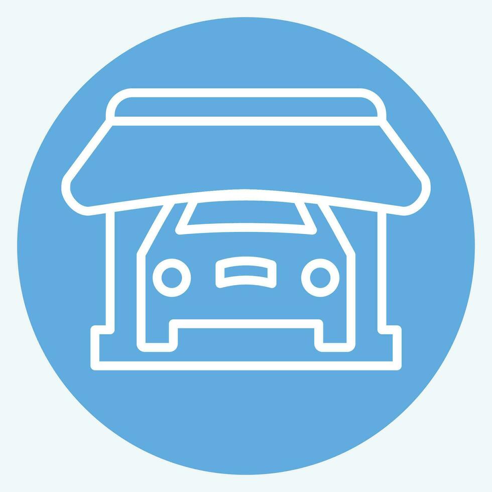Icon Shop. related to Car ,Automotive symbol. blue eyes style. simple design editable. simple illustration vector