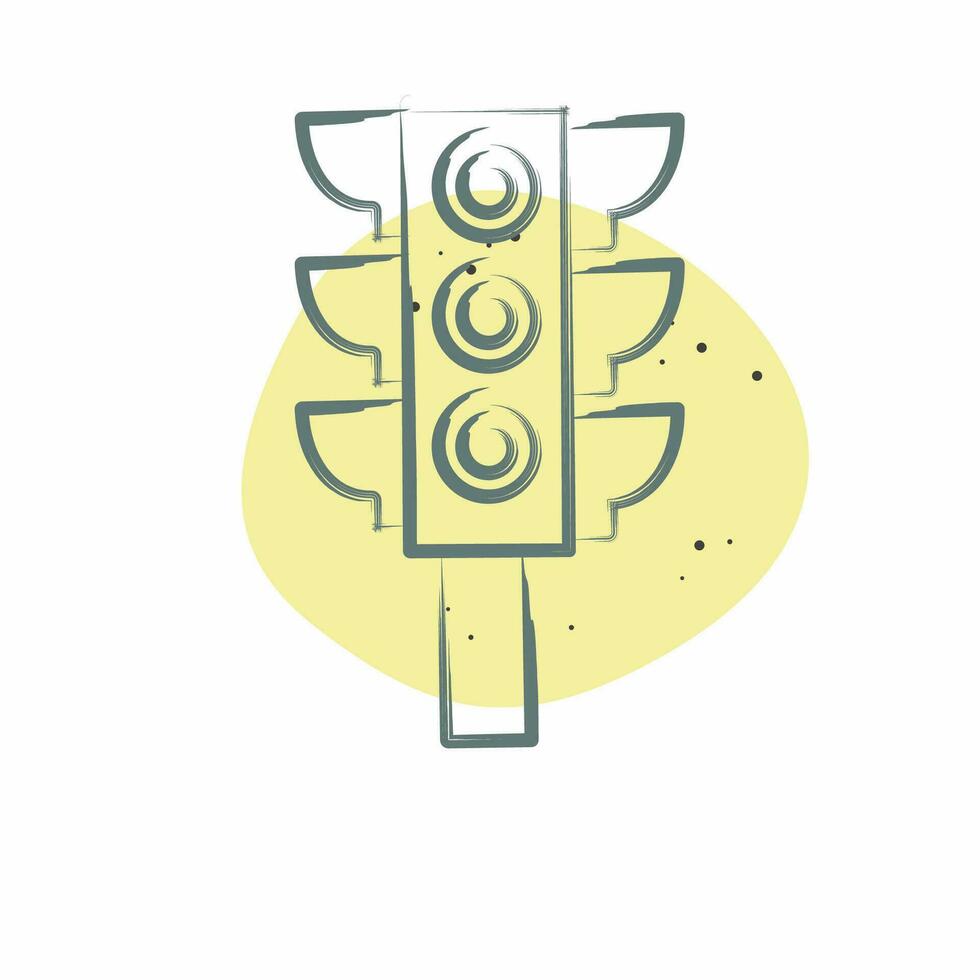 Icon Road Traffic. related to Car ,Automotive symbol. Color Spot Style. simple design editable. simple illustration vector