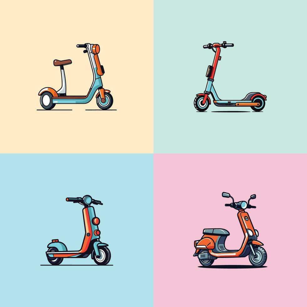 eléctrico scooter vector acortar Arte ilustración