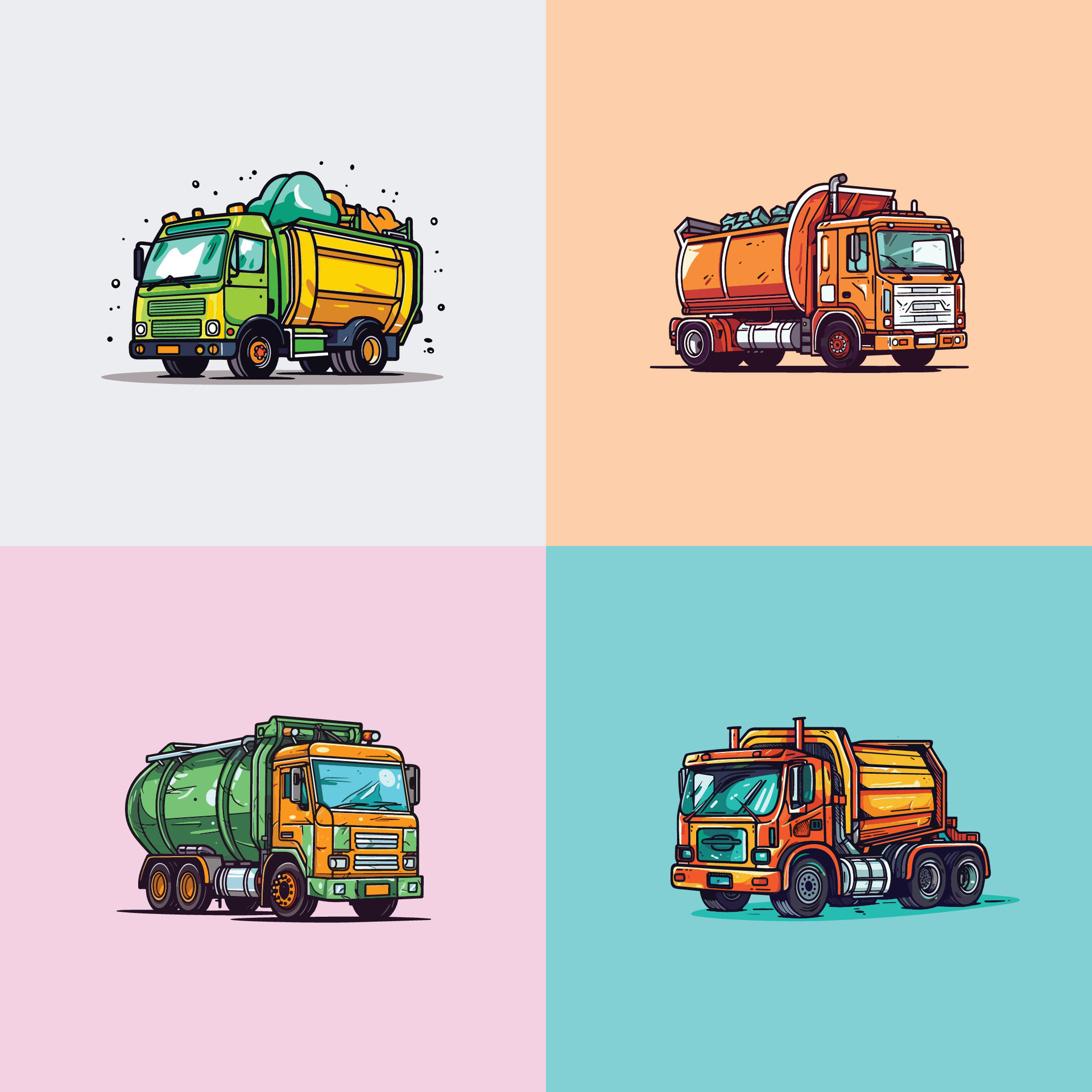 garbage truck vector clip art illustration 29237368 Vector Art at Vecteezy