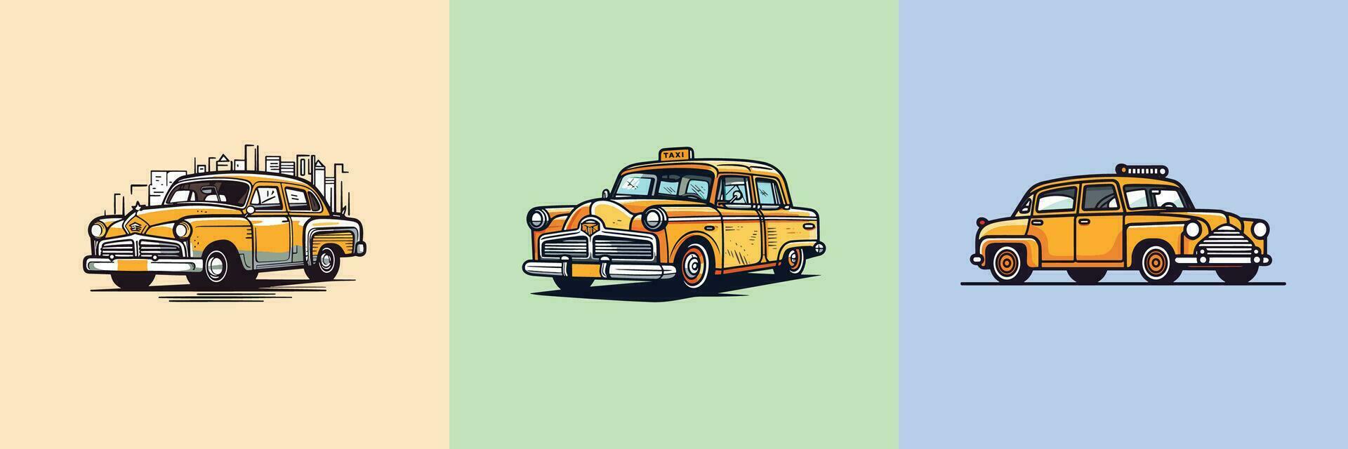 taxi vector clip art illustration