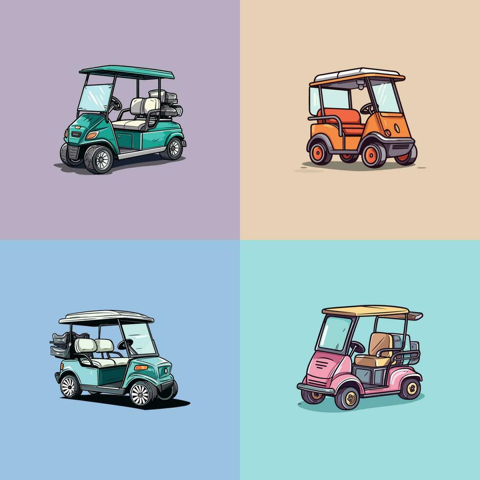 golf cart vector clip art illustration