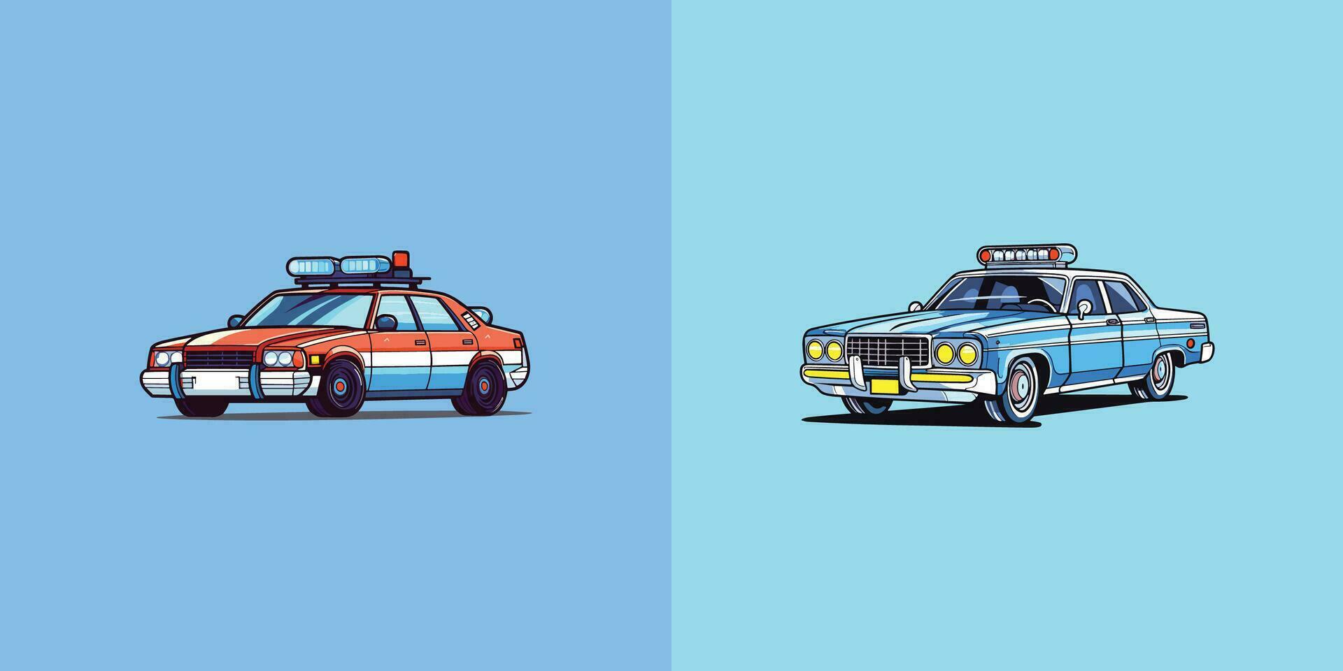 police car vector clip art illustration