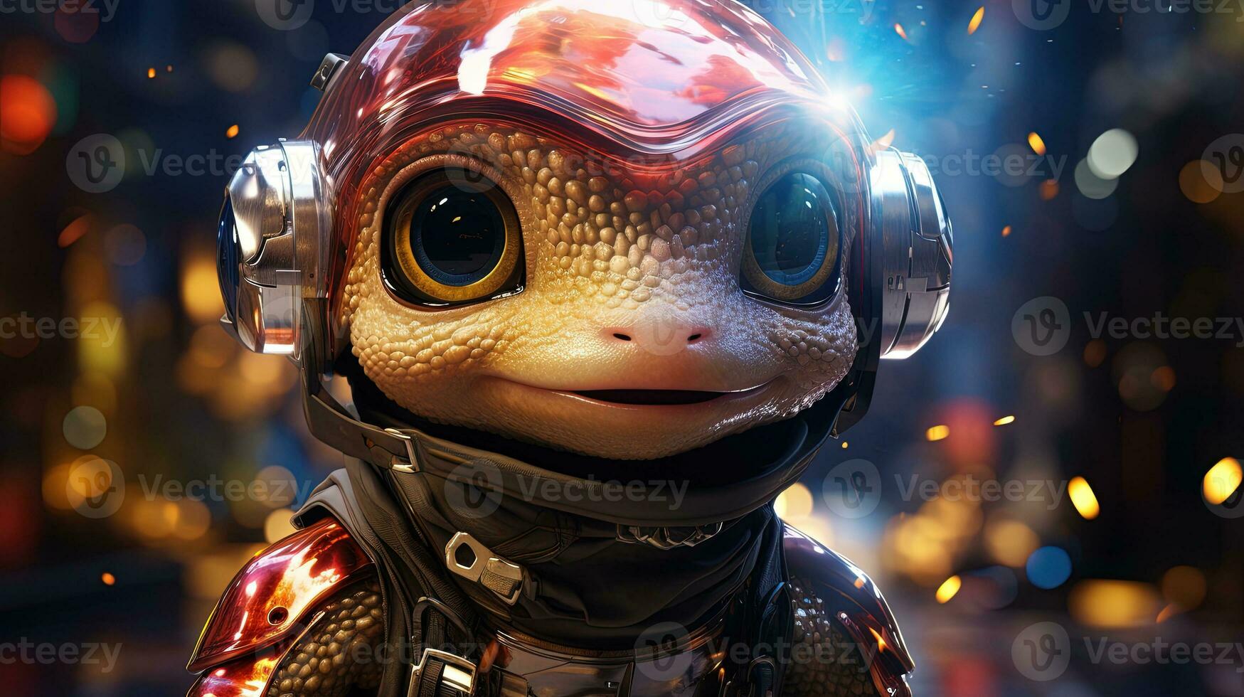 salamander fighter, digital art illustration, Generative AI photo