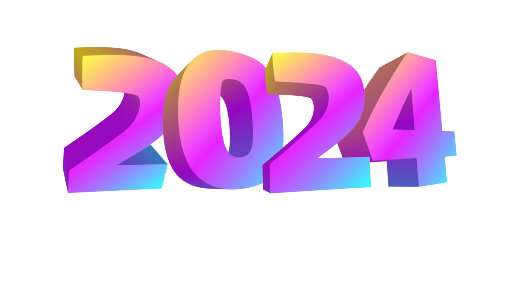 Happy new year 2024. With brightly colored number animated 29237576 PNG