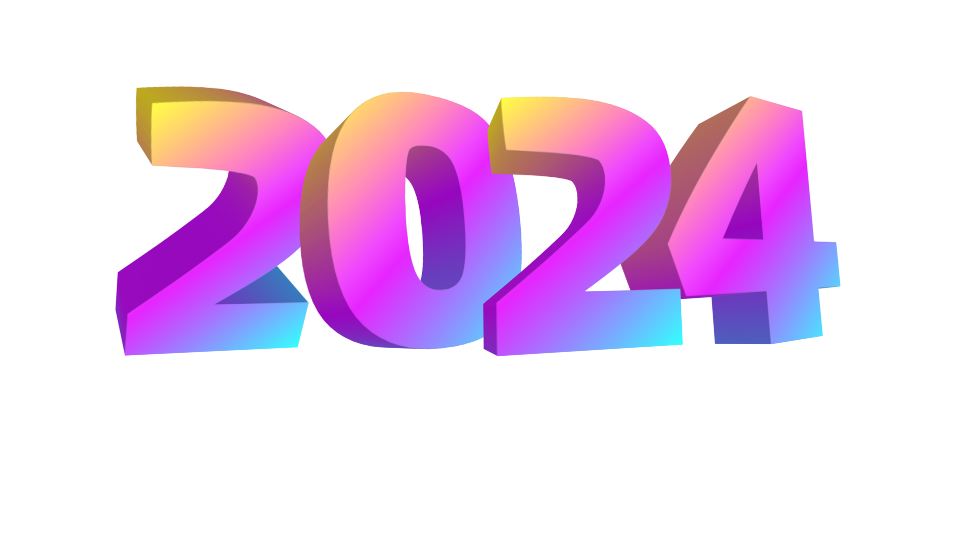 Happy new year 2024. With brightly colored number animated 29237576 PNG