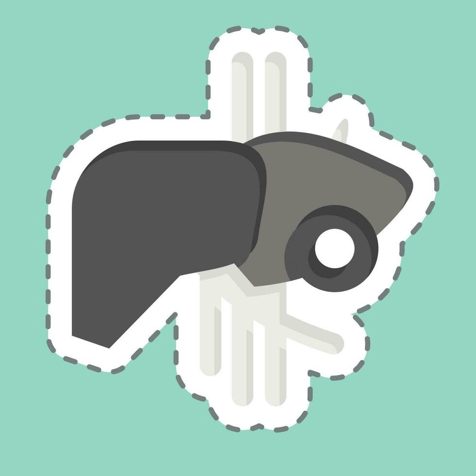 Sticker line cut Liver. related to Body Ache symbol. simple design editable. simple illustration vector