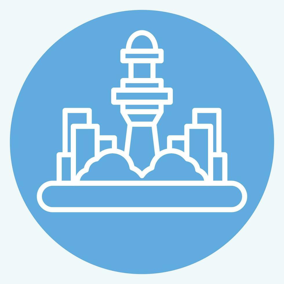 Icon Kuala Lumpur. related to Capital symbol. blue eyes style. simple design editable. simple illustration vector