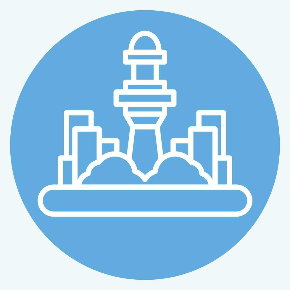 Icon Kuala Lumpur. related to Capital symbol. blue eyes style. simple design editable. simple illustration vector