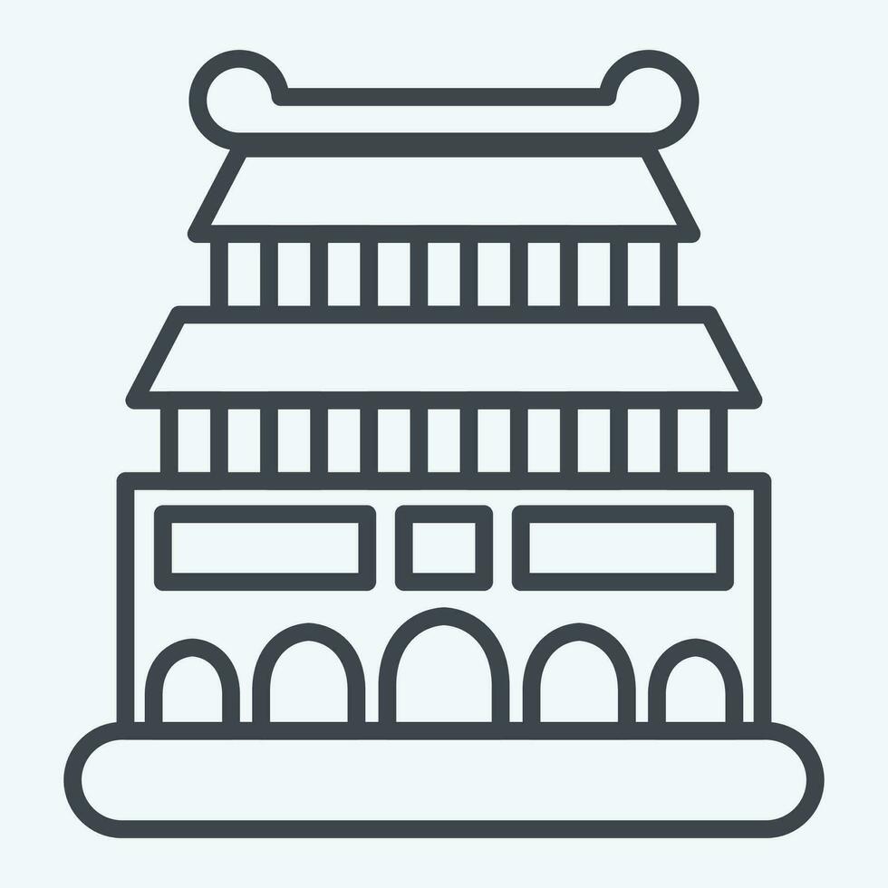 Icon Beijing. related to Capital symbol. line style. simple design editable. simple illustration vector