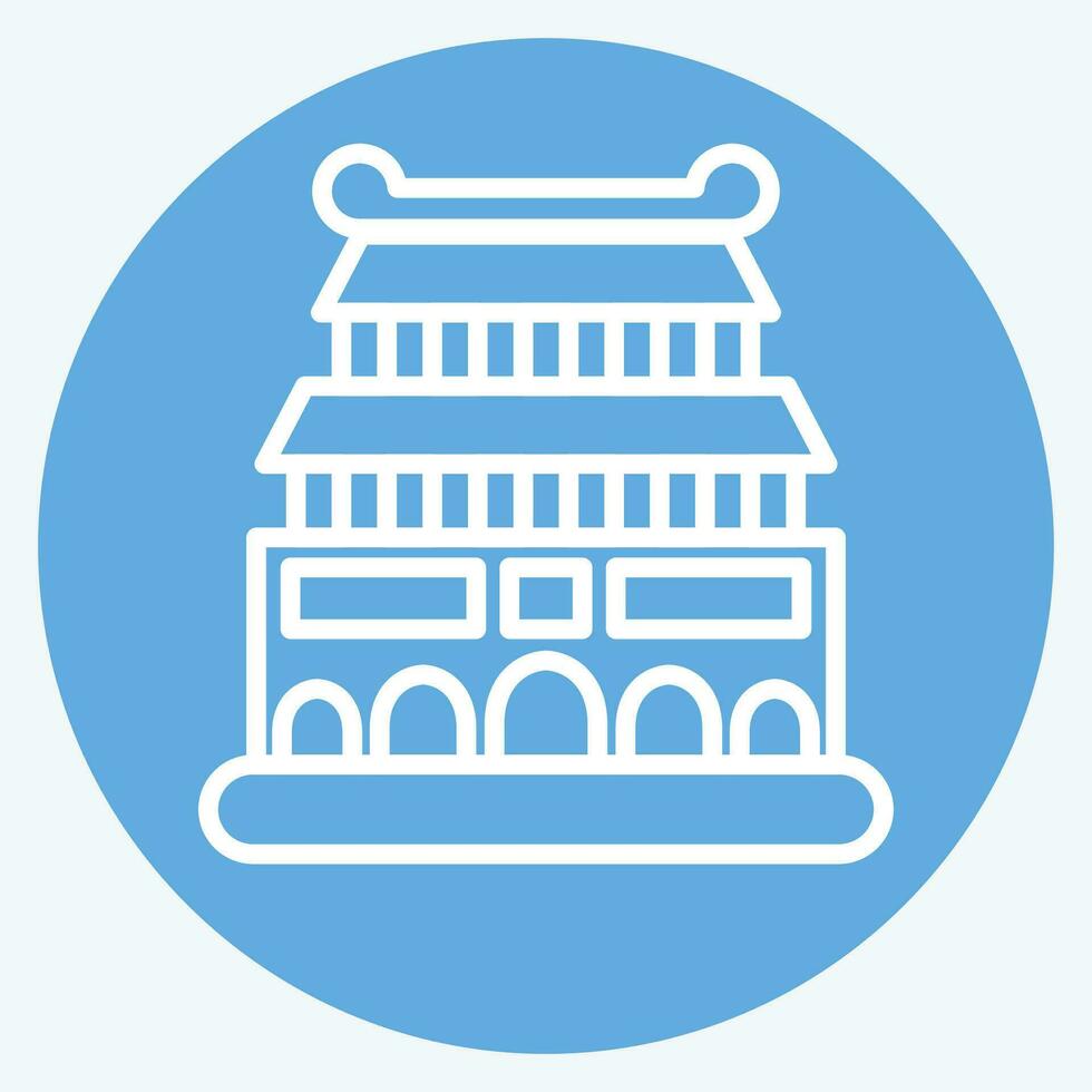 Icon Beijing. related to Capital symbol. blue eyes style. simple design editable. simple illustration vector