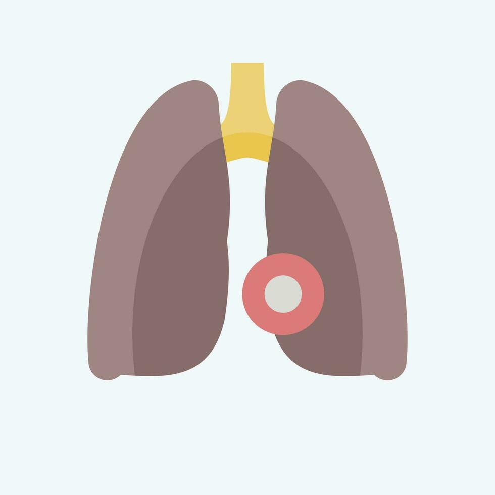 Icon Lung Disease. related to Body Ache symbol. flat style. simple design editable. simple illustration vector