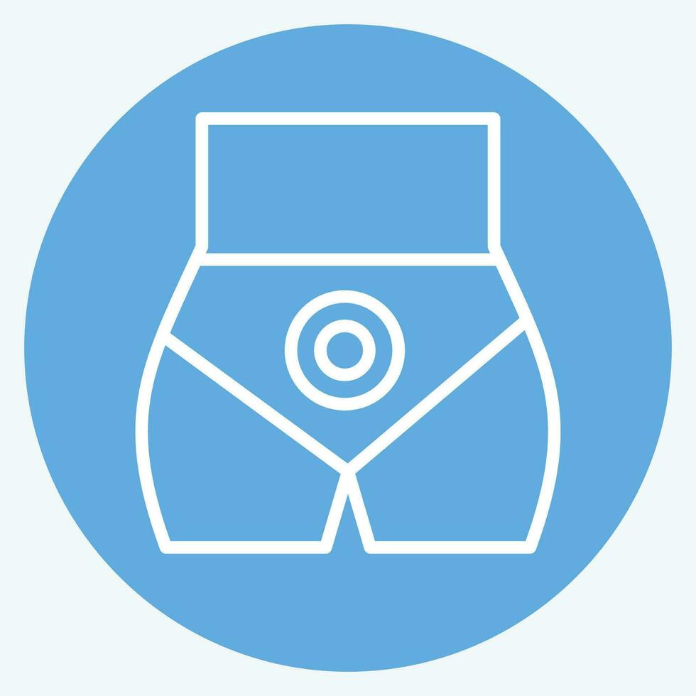 Icon Butt pain. related to Body Ache symbol. blue eyes style. simple design editable. simple illustration vector