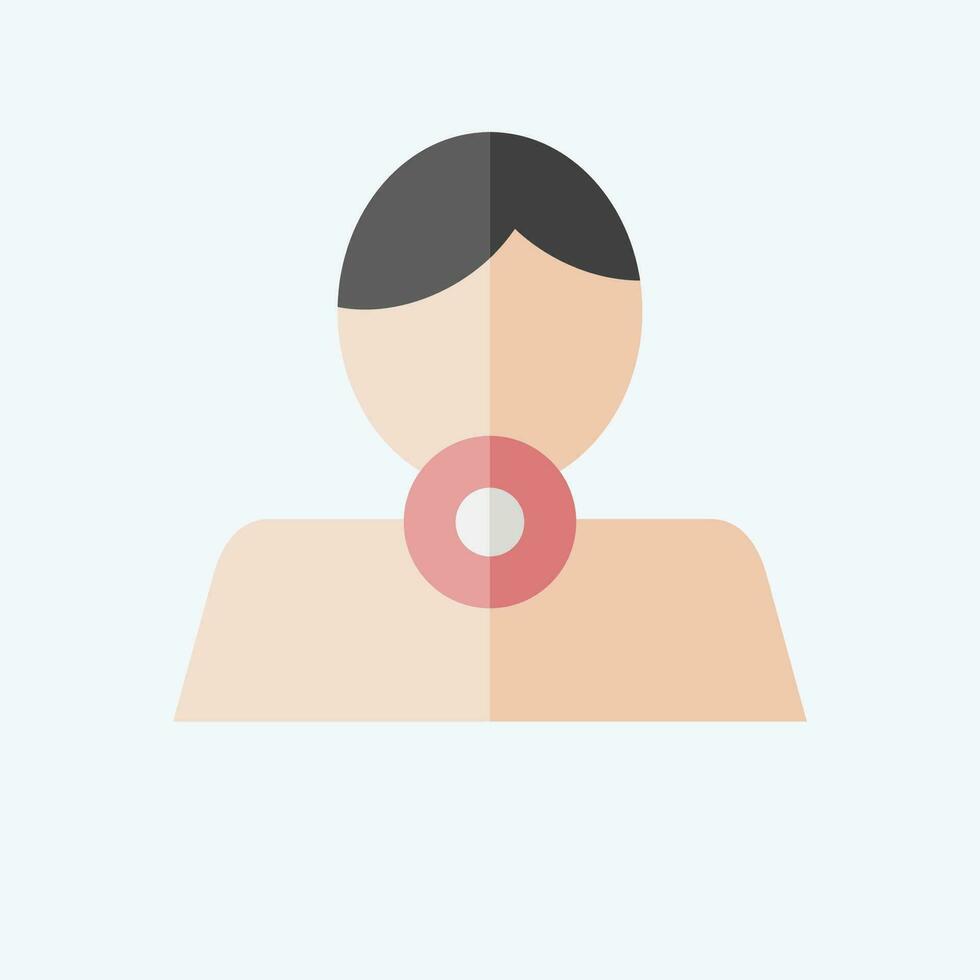 icono tiroides. relacionado a cuerpo dolor símbolo. plano estilo. sencillo diseño editable. sencillo ilustración vector