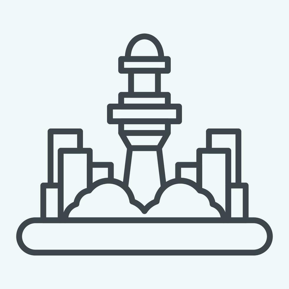 Icon Kuala Lumpur. related to Capital symbol. line style. simple design editable. simple illustration vector