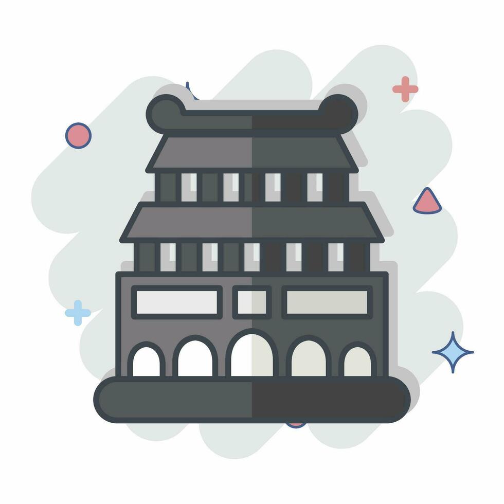Icon Beijing. related to Capital symbol. comic style. simple design editable. simple illustration vector