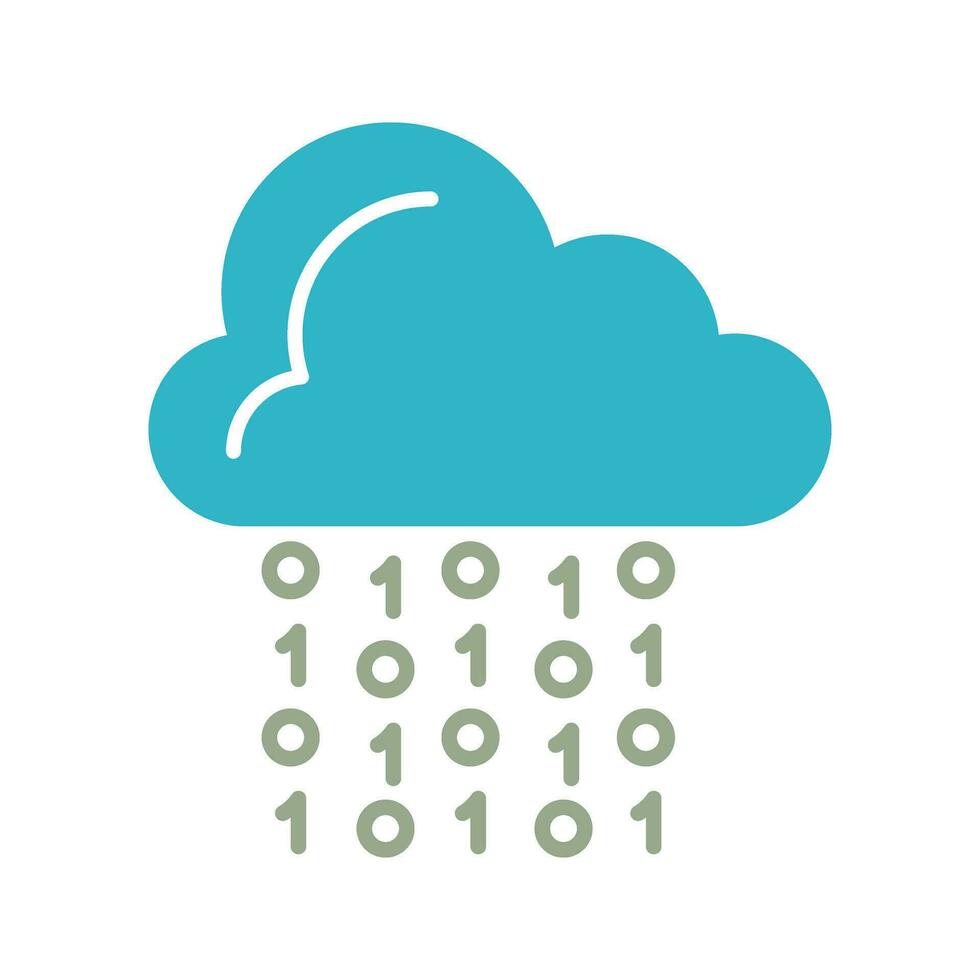 icono de vector de codificación de nube