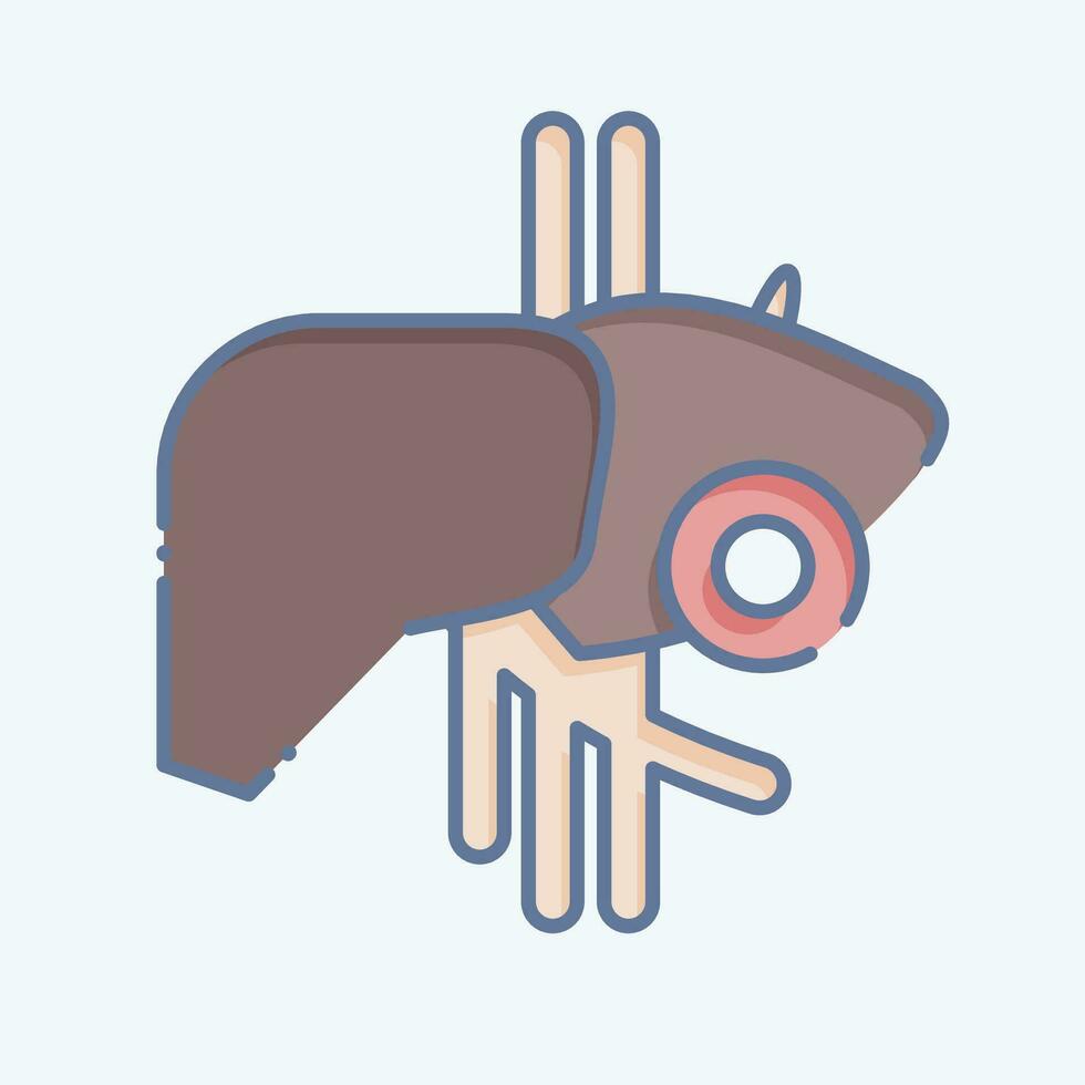 Icon Liver. related to Body Ache symbol. doodle style. simple design editable. simple illustration vector