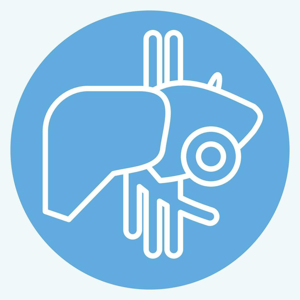 Icon Liver. related to Body Ache symbol. blue eyes style. simple design editable. simple illustration vector