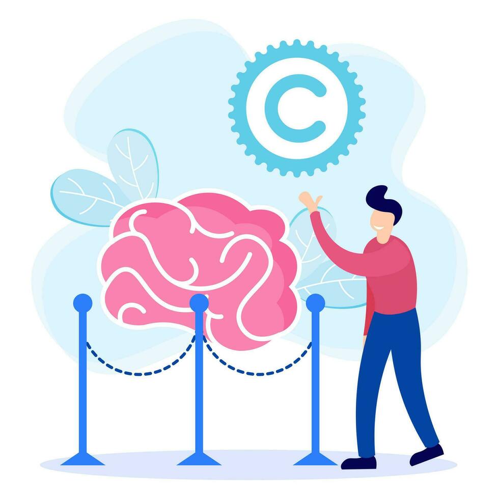 Illustration vector graphic cartoon character of intellectual property