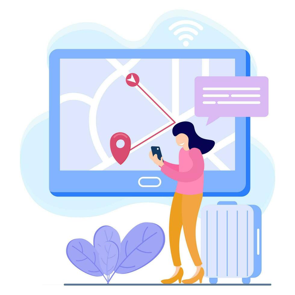 Illustration vector graphic cartoon character of navigation